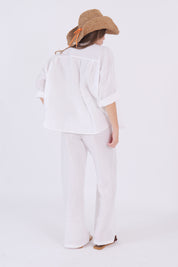 PANTALONE LINO BIANCO DIXIE