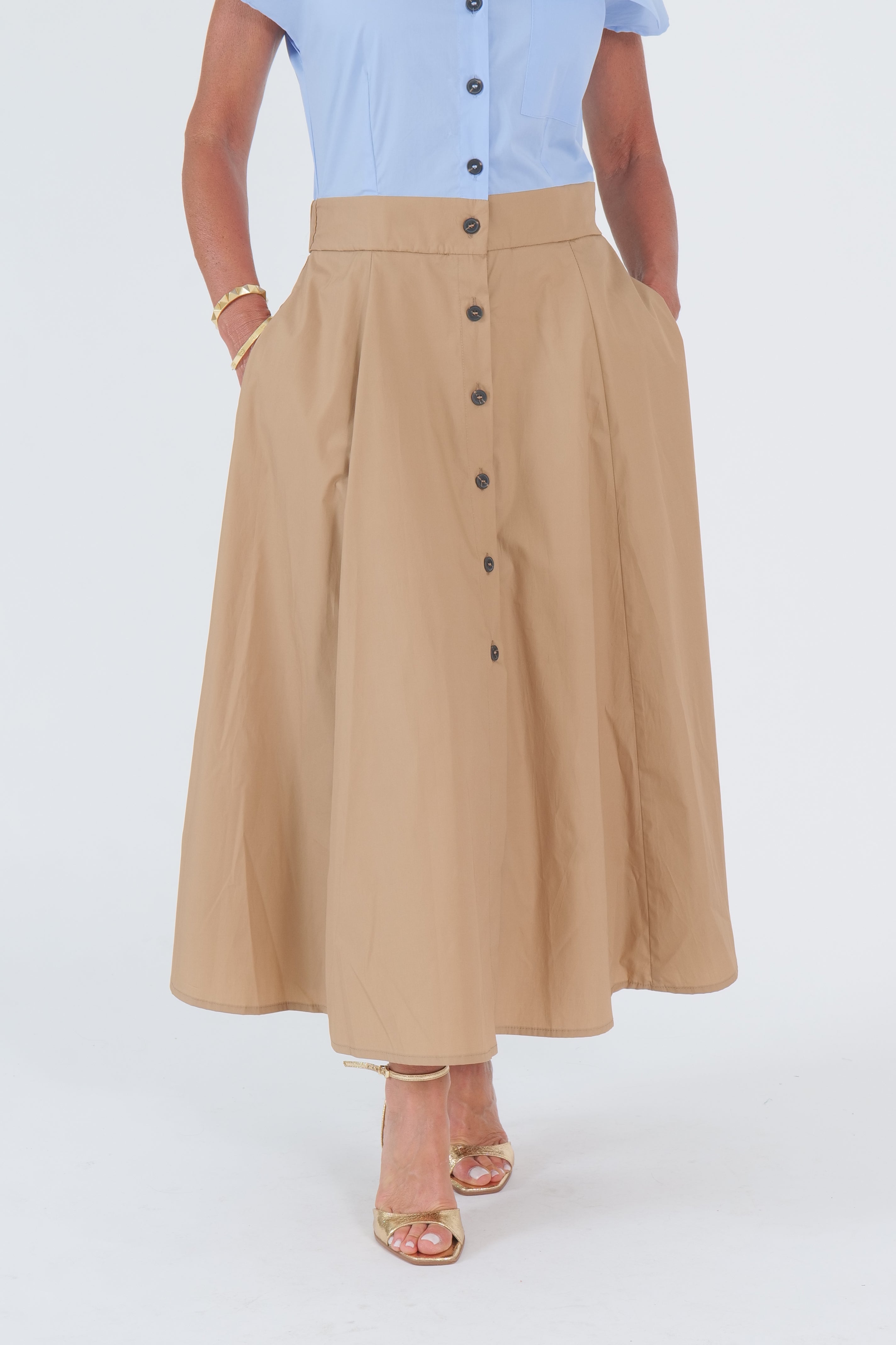 ABITO CAMICIA BLUE CAMEL
