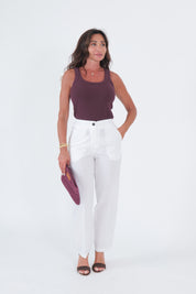 PANTALONI COTTON BIANCO