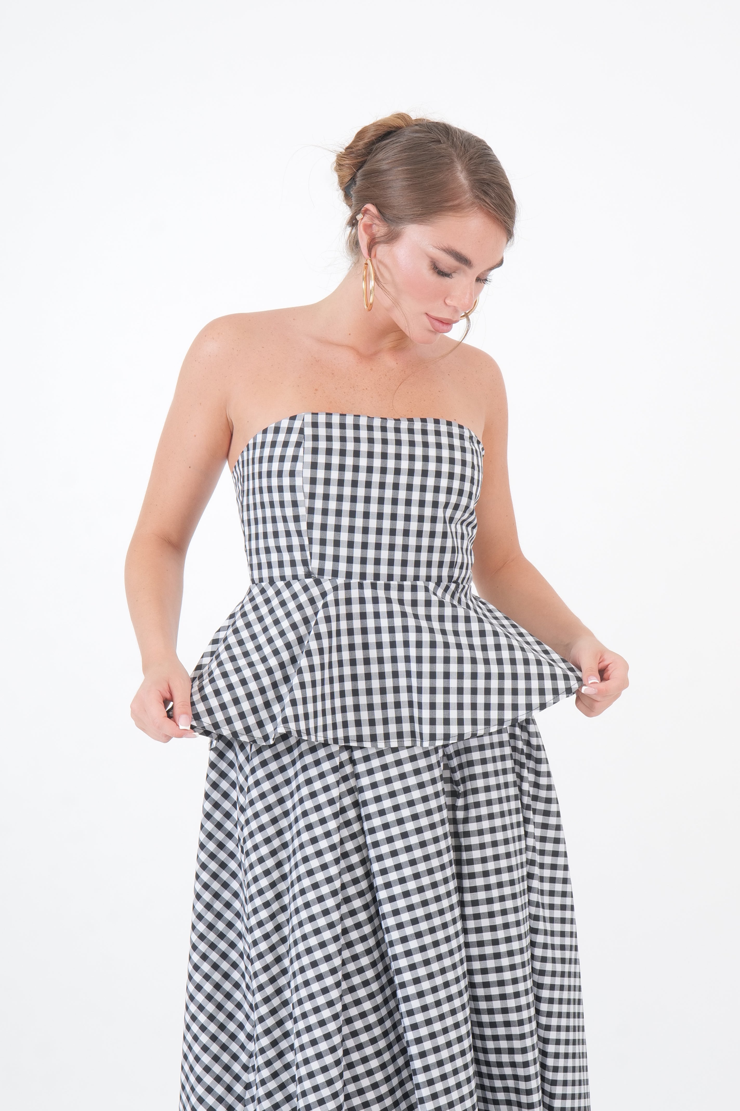 TOP BLACK VICHY