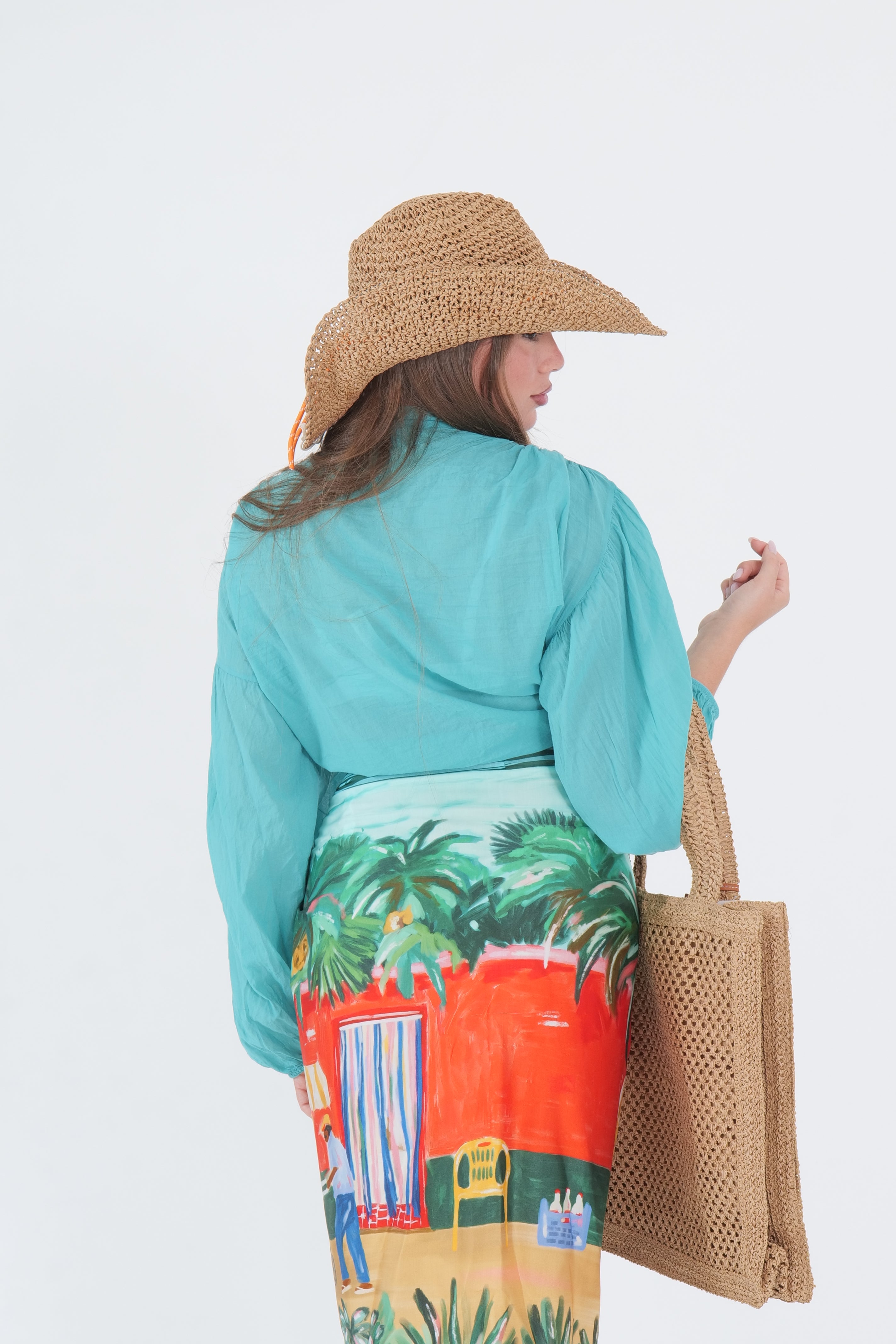 CAMICIA MUSSOLA TURCHESE