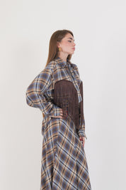 CAMICIA FRANGE MORO/CAMMELLO/AZZURRA