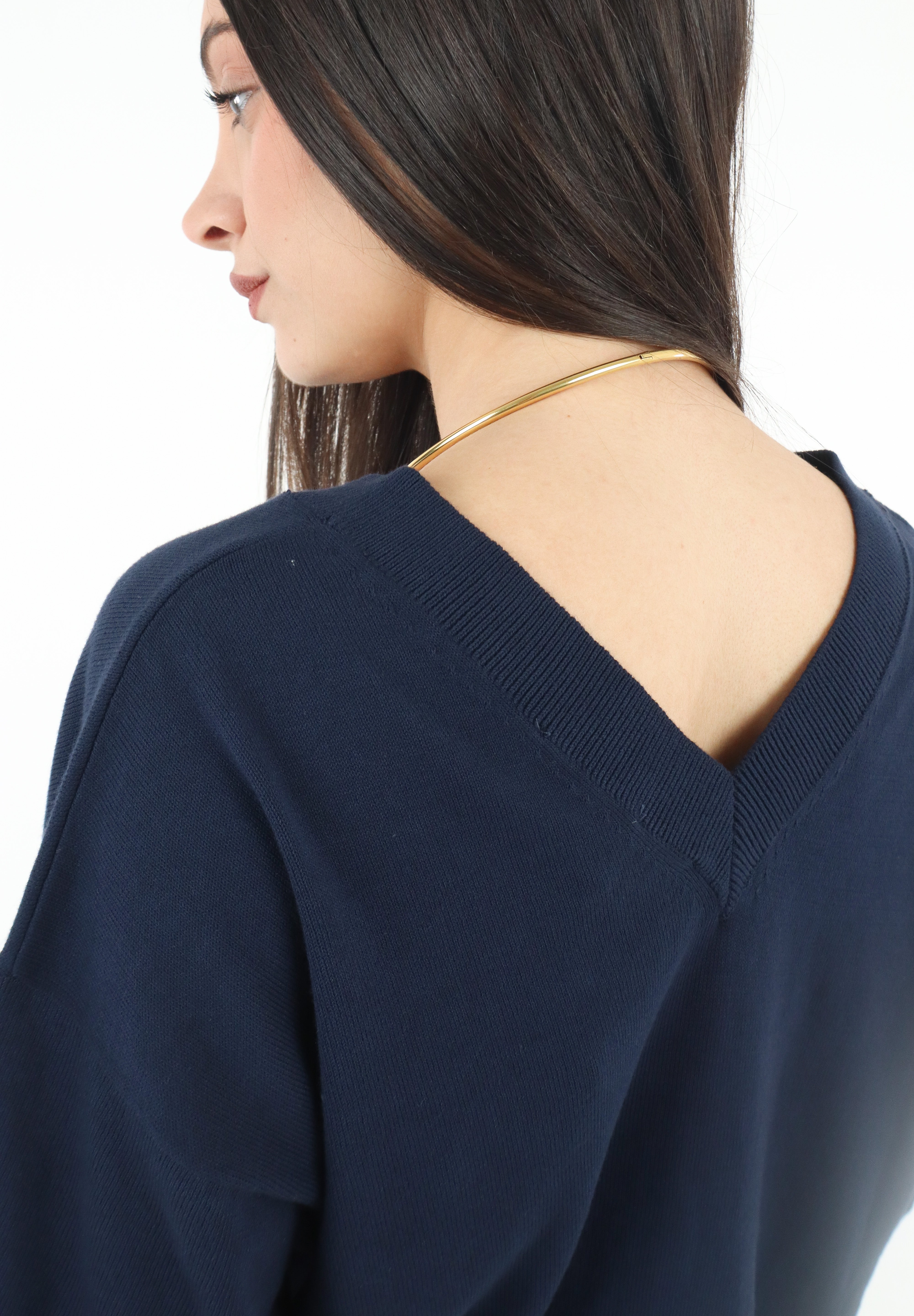 MAGLIA SCOLLO V BLU