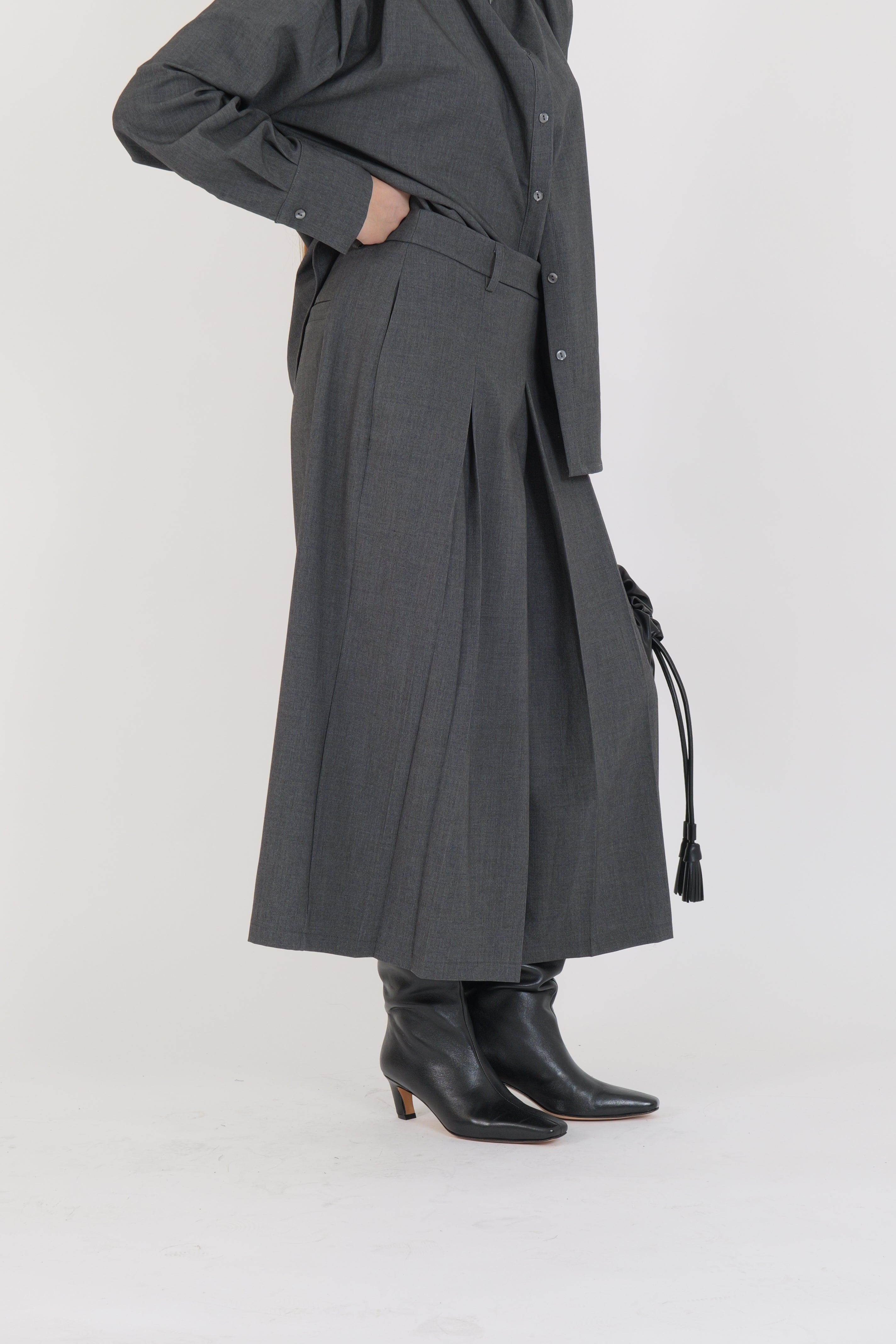 PANTALONE PLISSÈ ANTRACITE