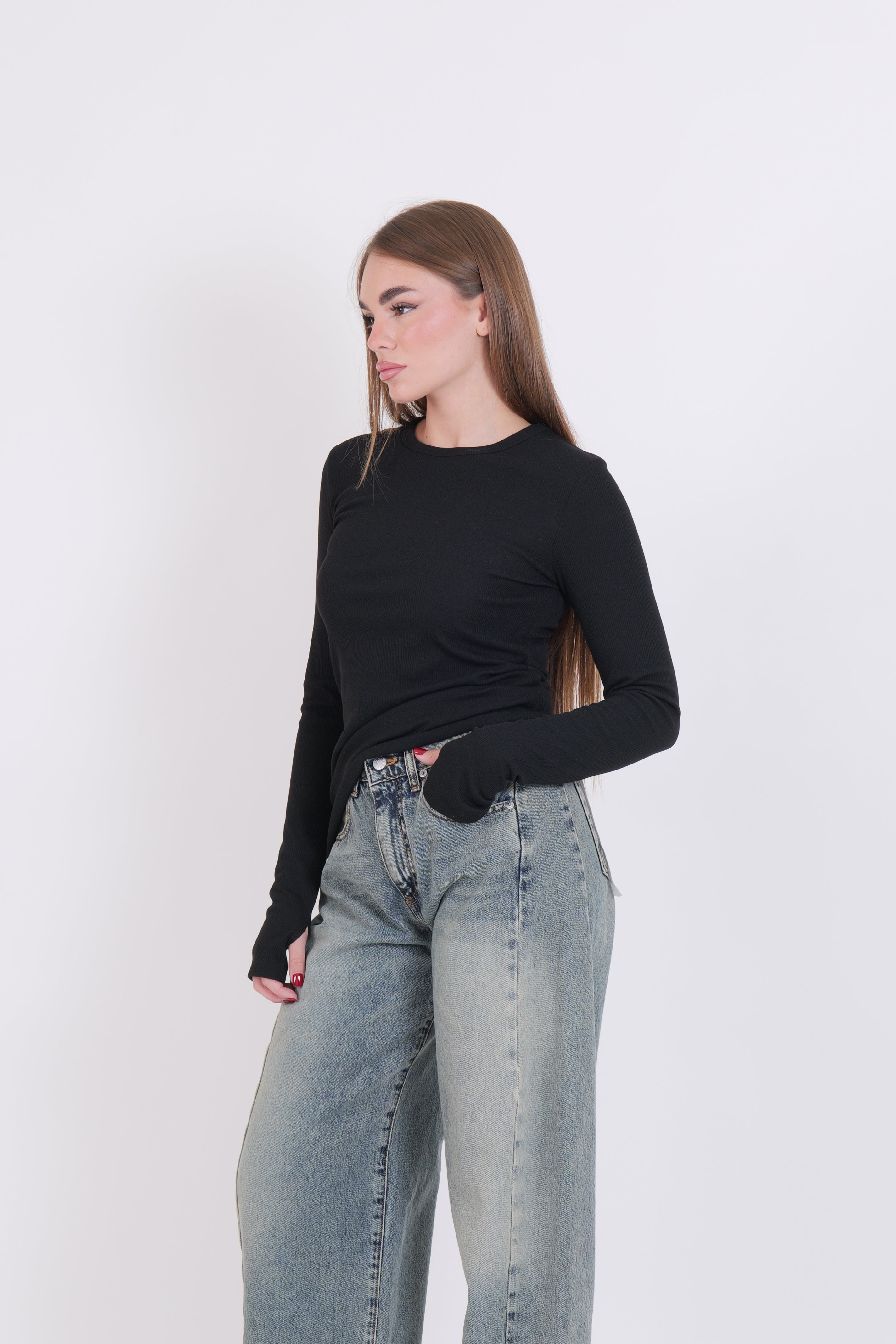 MAGLIA COSTINE MANICA GUANTO NERO