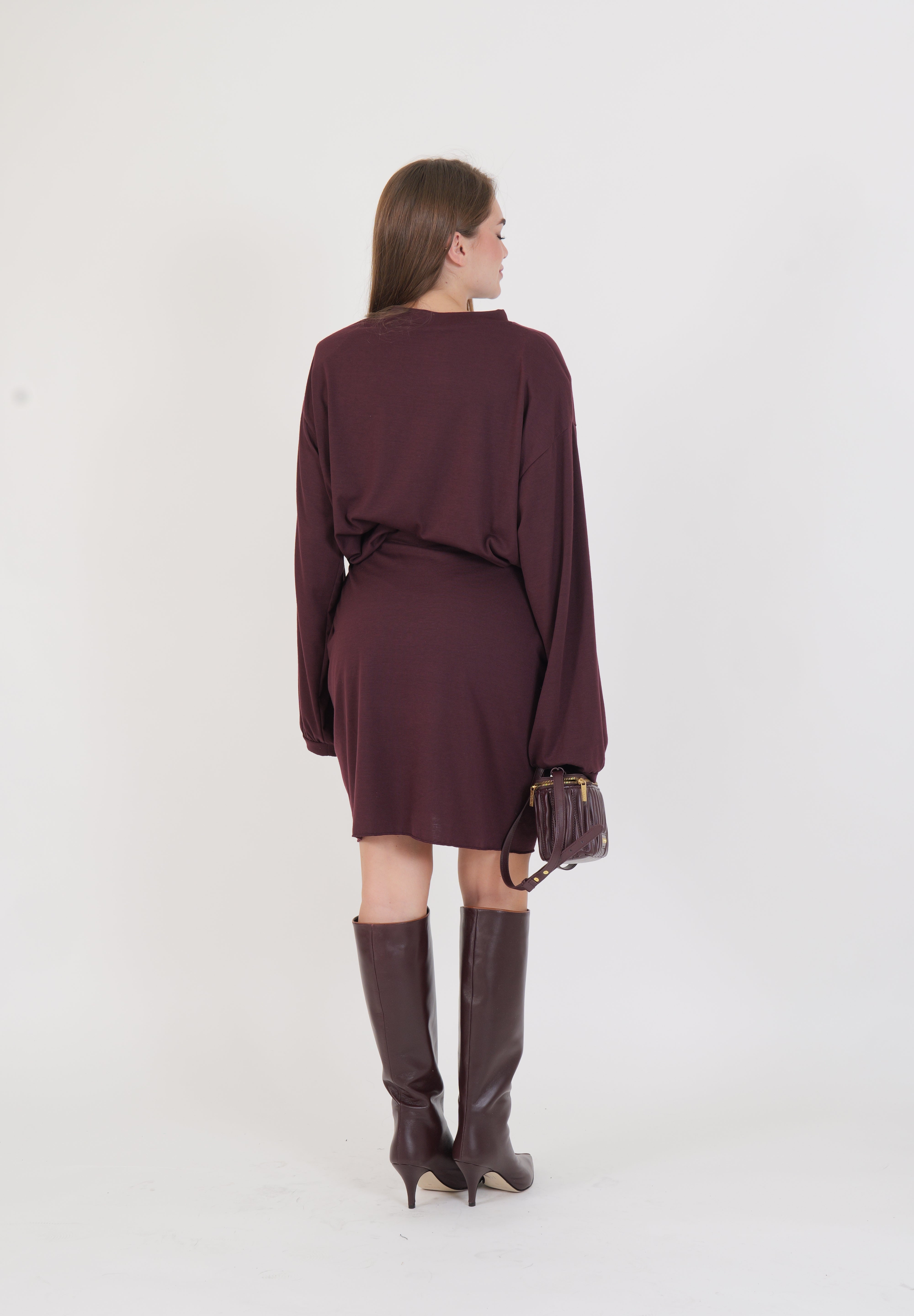 ABITO CORTO BORDEAUX NODO