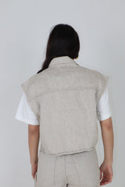 GILET DENIM TECLA SABBIA