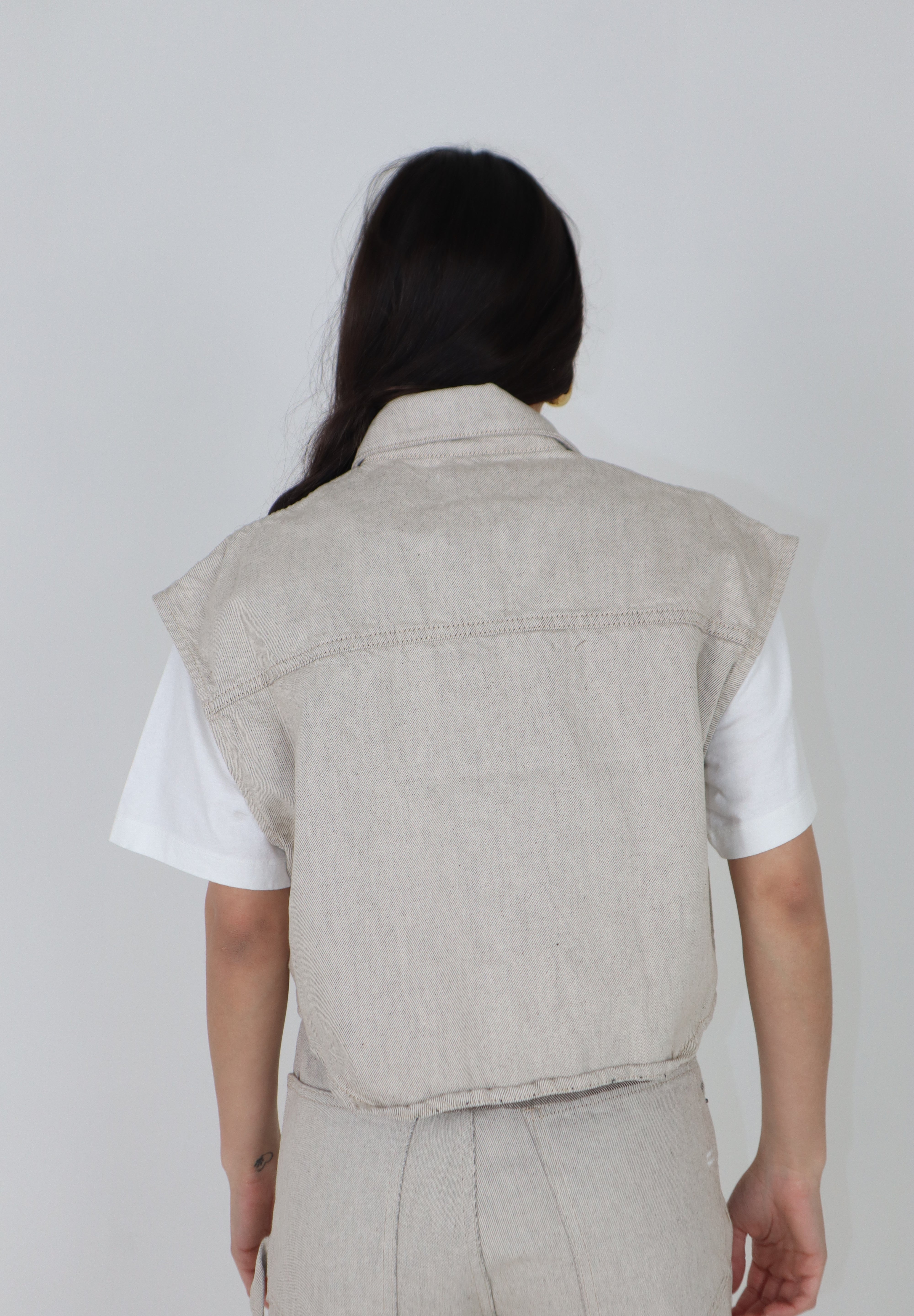 GILET DENIM TECLA SABBIA