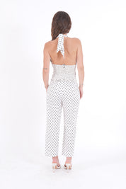PANTALONI CAPRI POIS PANNA