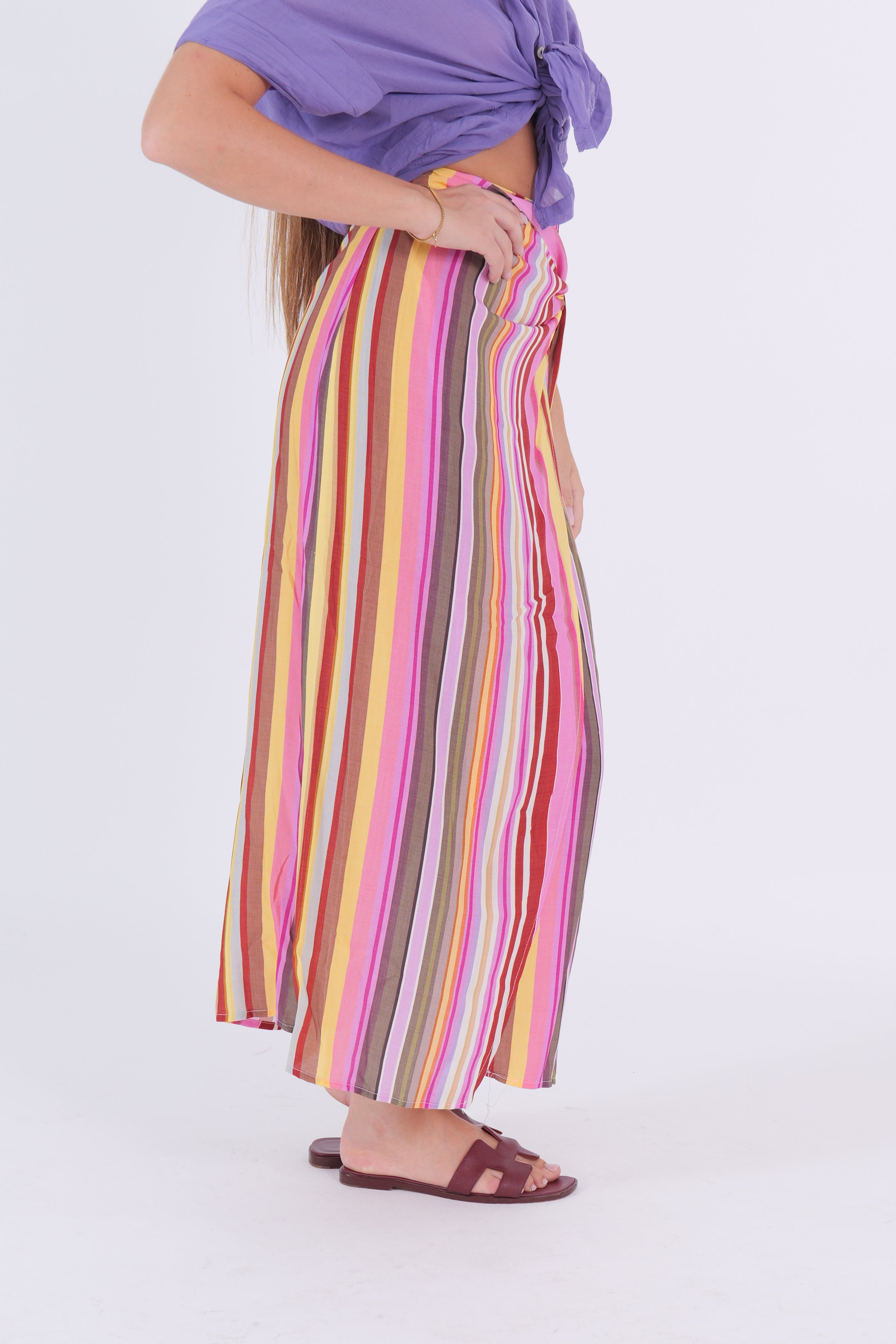 GONNA LUNGA RIGA MULTICOLOR