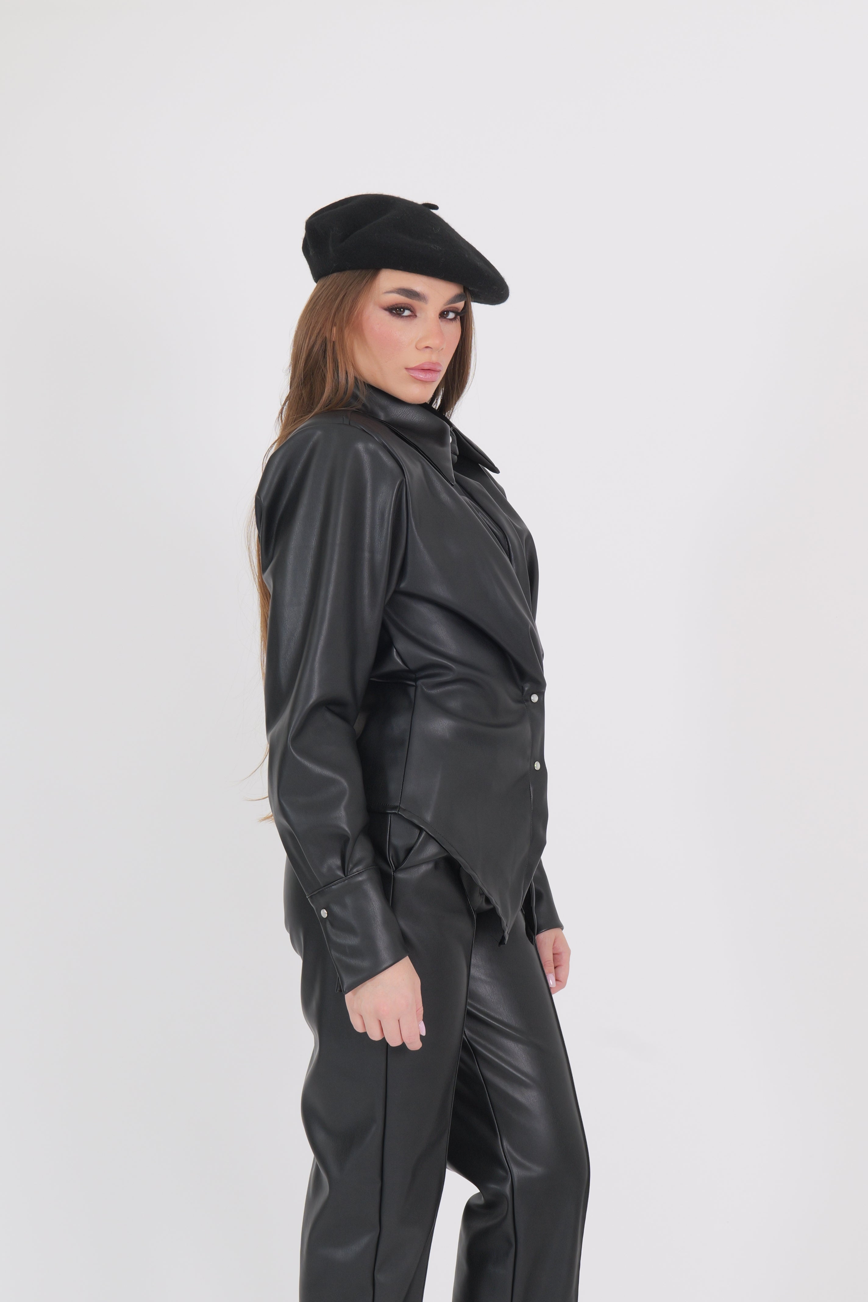 CAMICIA PELLE NERO