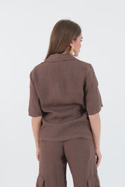 GIACCA LINO CHOCOLATE