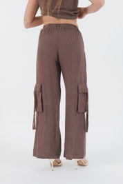 PANTALONE LINO CHOCOLATE