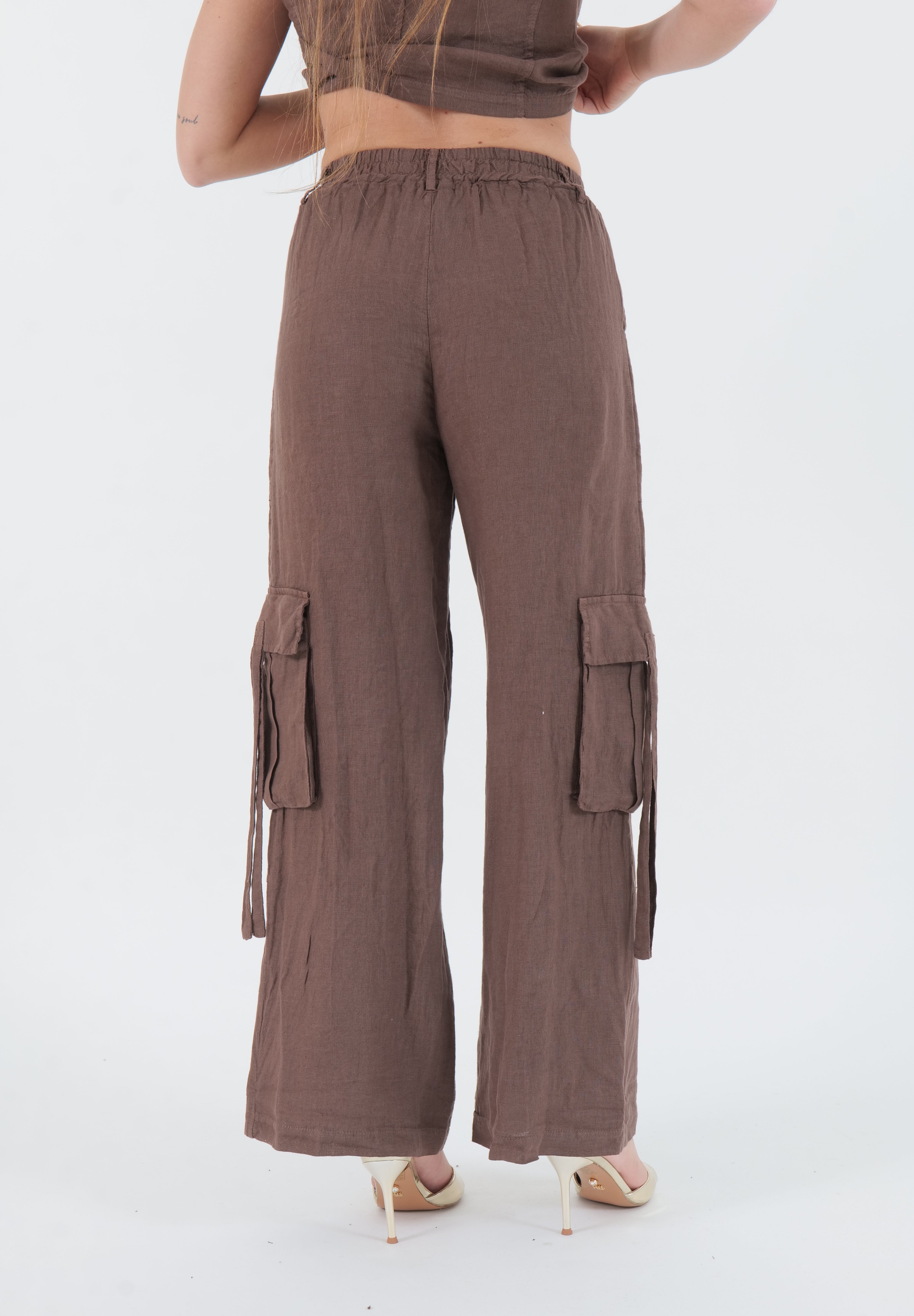 PANTALONE LINO CHOCOLATE