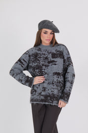 PULLOVER GIROCOLLO NERO/GRIGIO