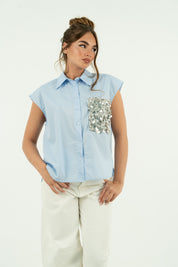 CAMICIA SKY SMANICATA
