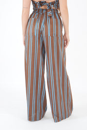 PANTALONE GESS TABACCO/TURCHESE