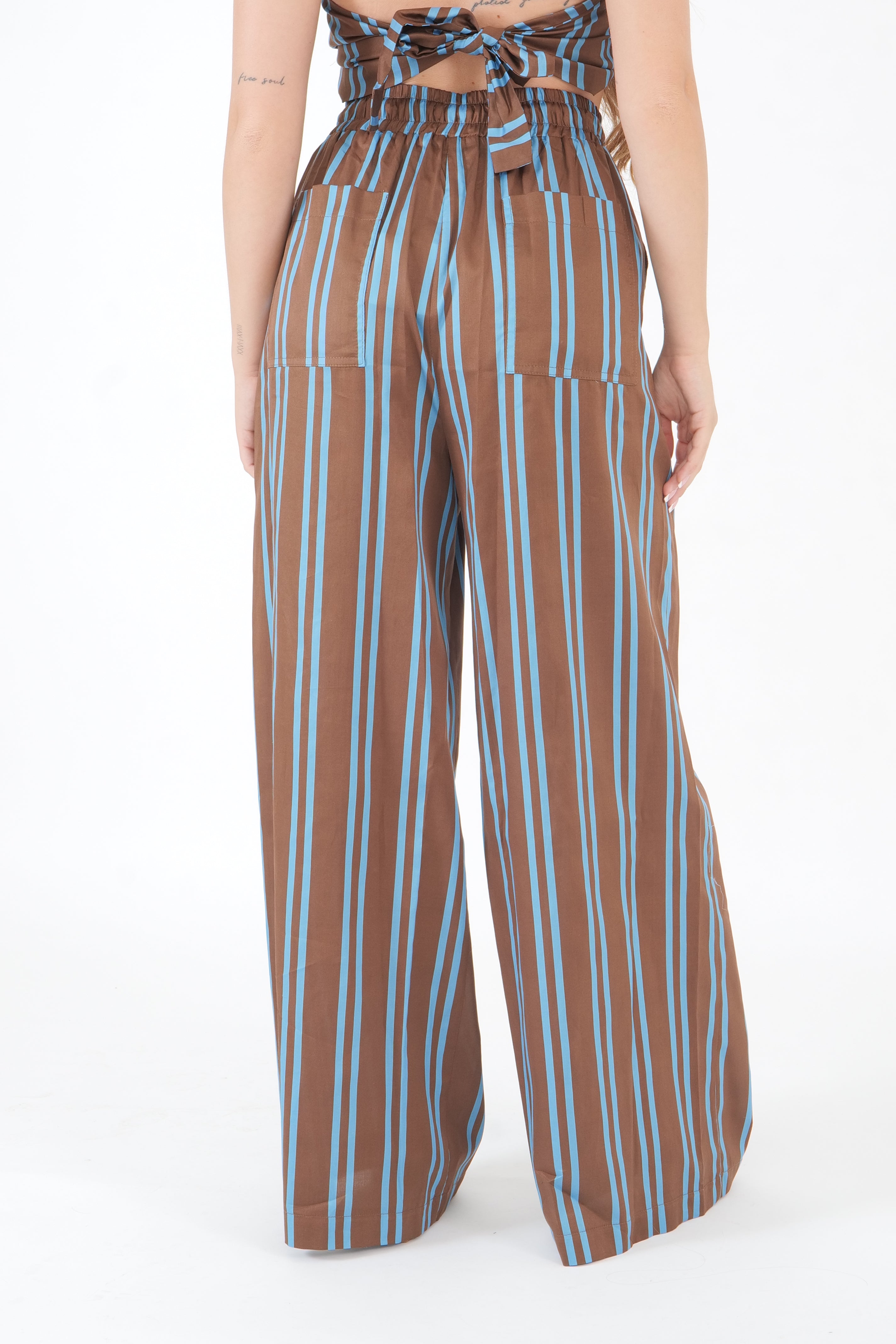PANTALONE GESS TABACCO/TURCHESE