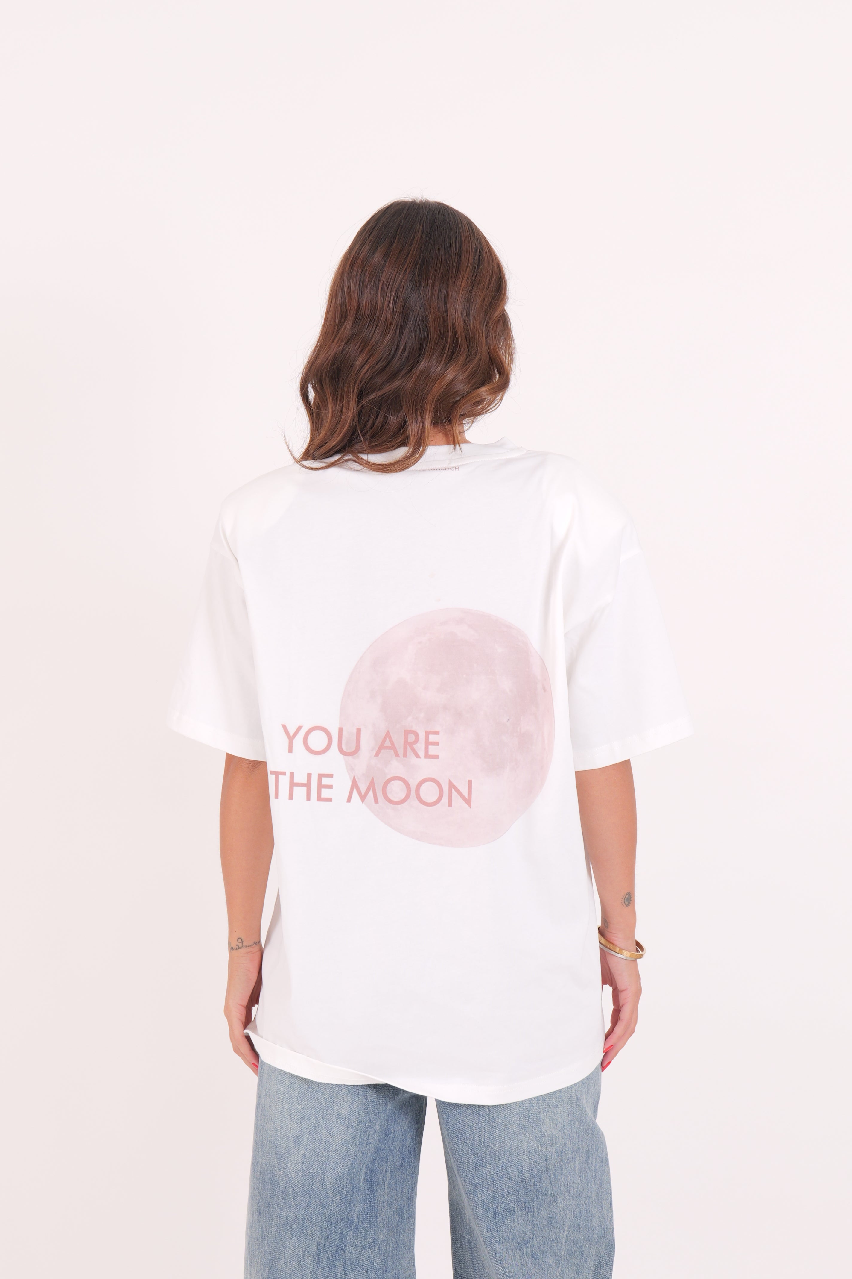 T-SHIRT NEW MOON BIANCO/ROSA