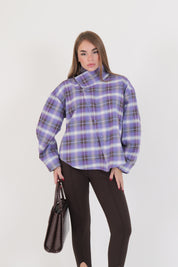CAMICIA TARTAN VIOLA