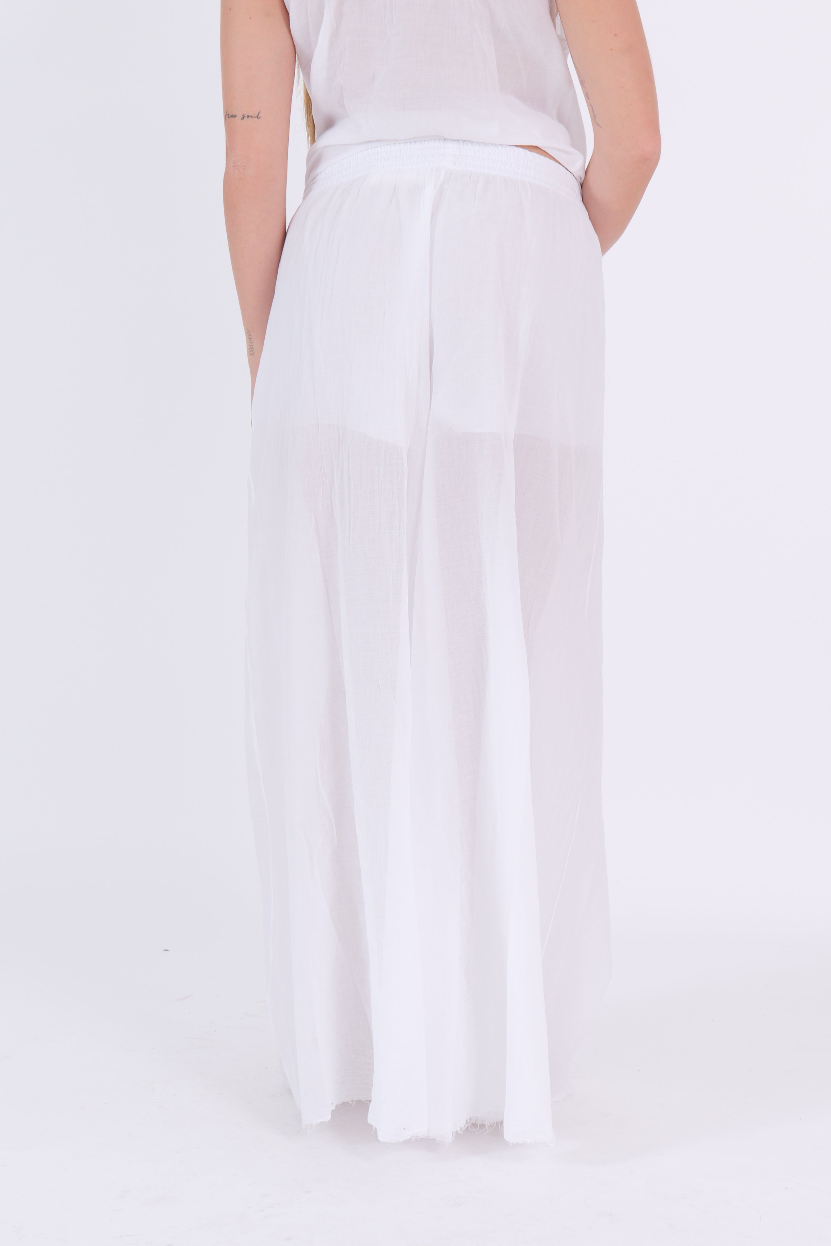 PANTALONE SFRANGIATO BIANCO