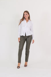 PANTALONE ECOPELLE MILITARE