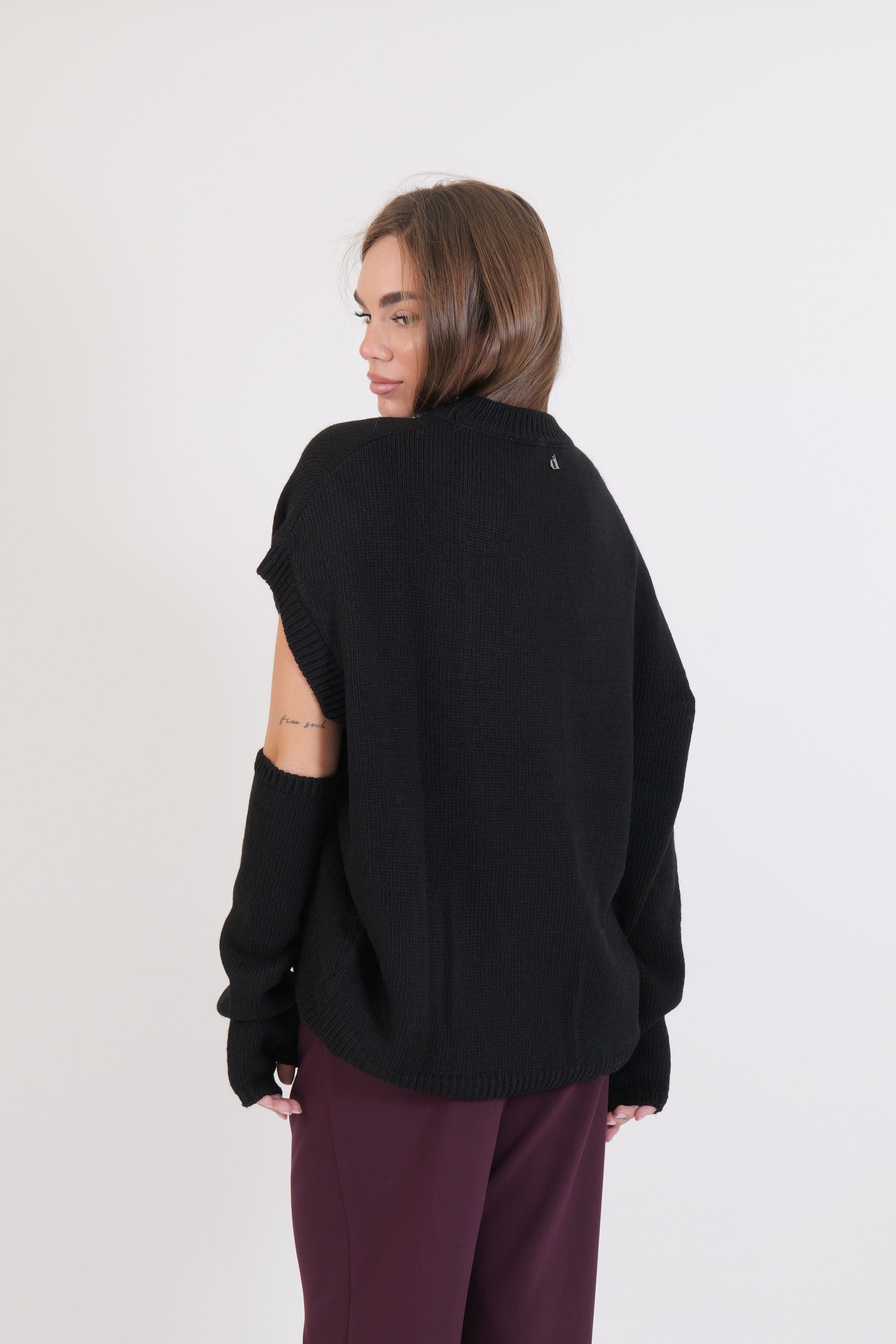 MAGLIA NERO MISTO LANA DIXIE
