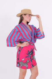 CAMICIA RIGA MAGENTA/TURCHESE