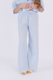 PANTALONE LINO CELESTE DIXIE