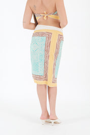 GONNA CORTA PAREO FOULARD TURCHESE