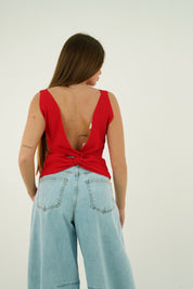 TOP SCOLLO V ROSSO