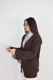 CARDIGAN IN MAGLIA CON FRANGE