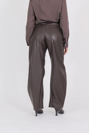 PANTALONE ECOPELLE MORO
