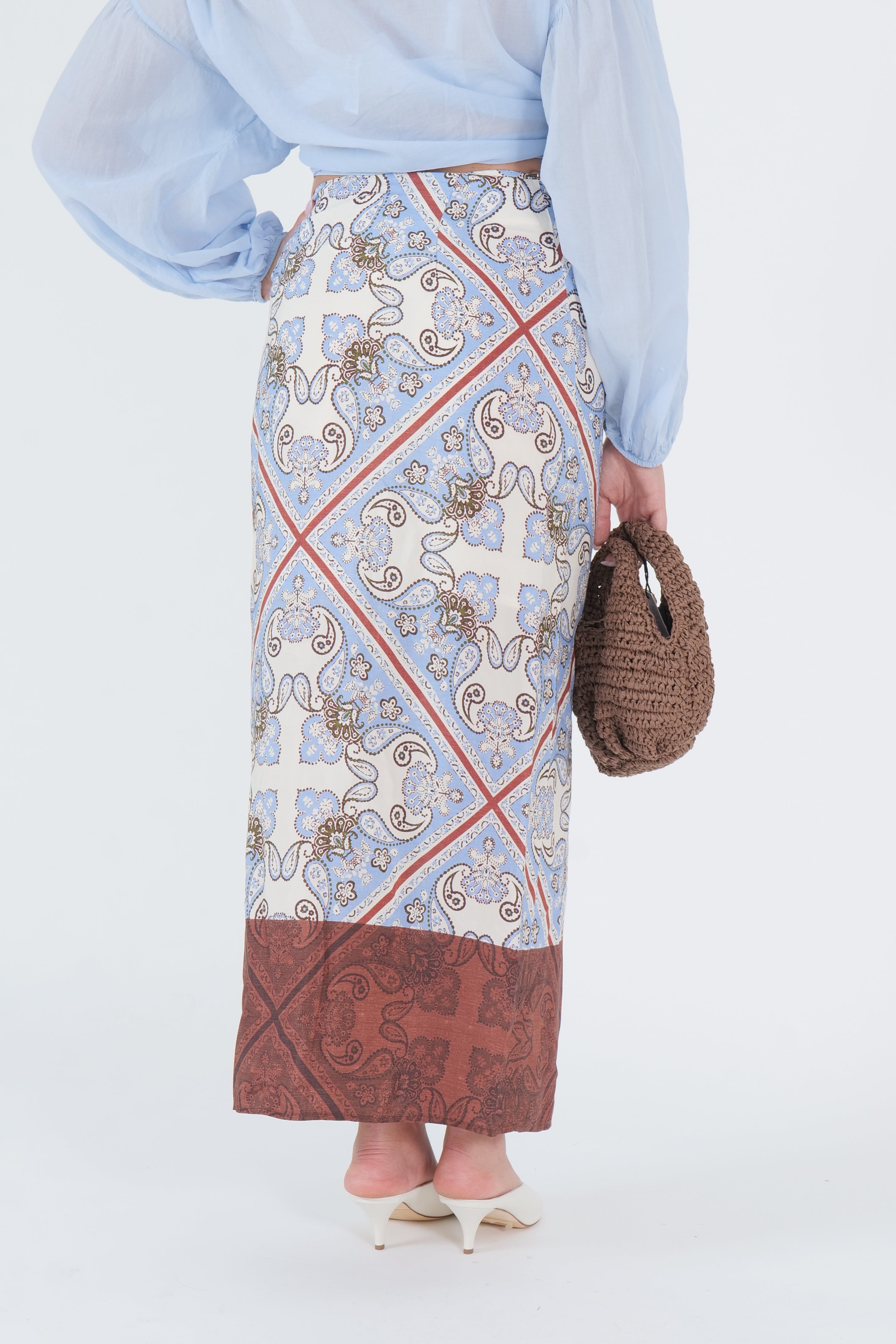 GONNA PAREO FOULARD MORO/AZZURRO