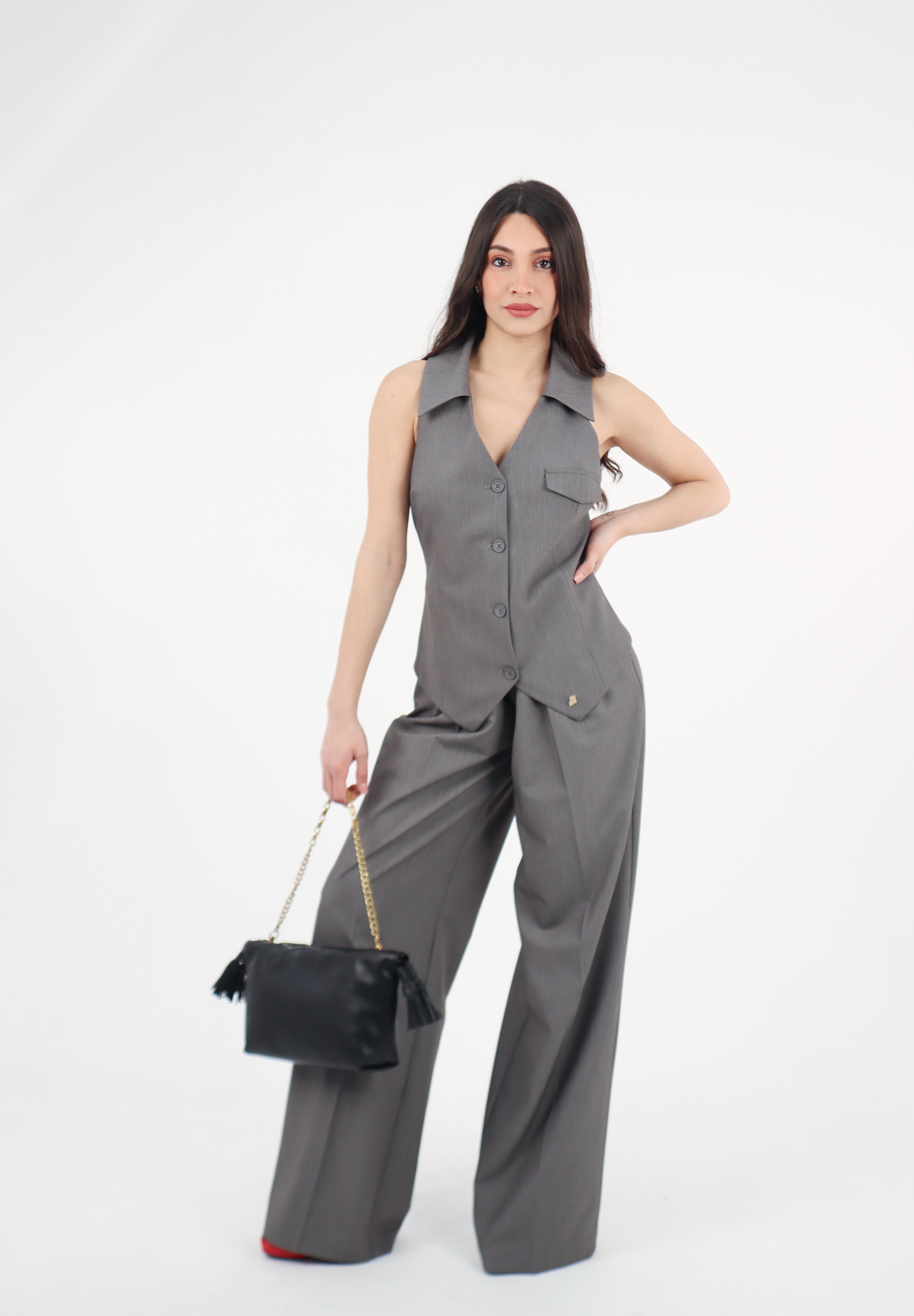 PANTALONE GRIGIO MELANGE