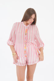 SHORTS FARFALLA PANNA/ROSA