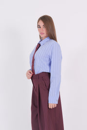 CAMICIA CON CRAVATTA CELESTE