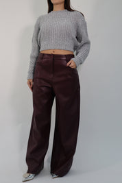 PANTALONE ECOPELLE BORDEAUX