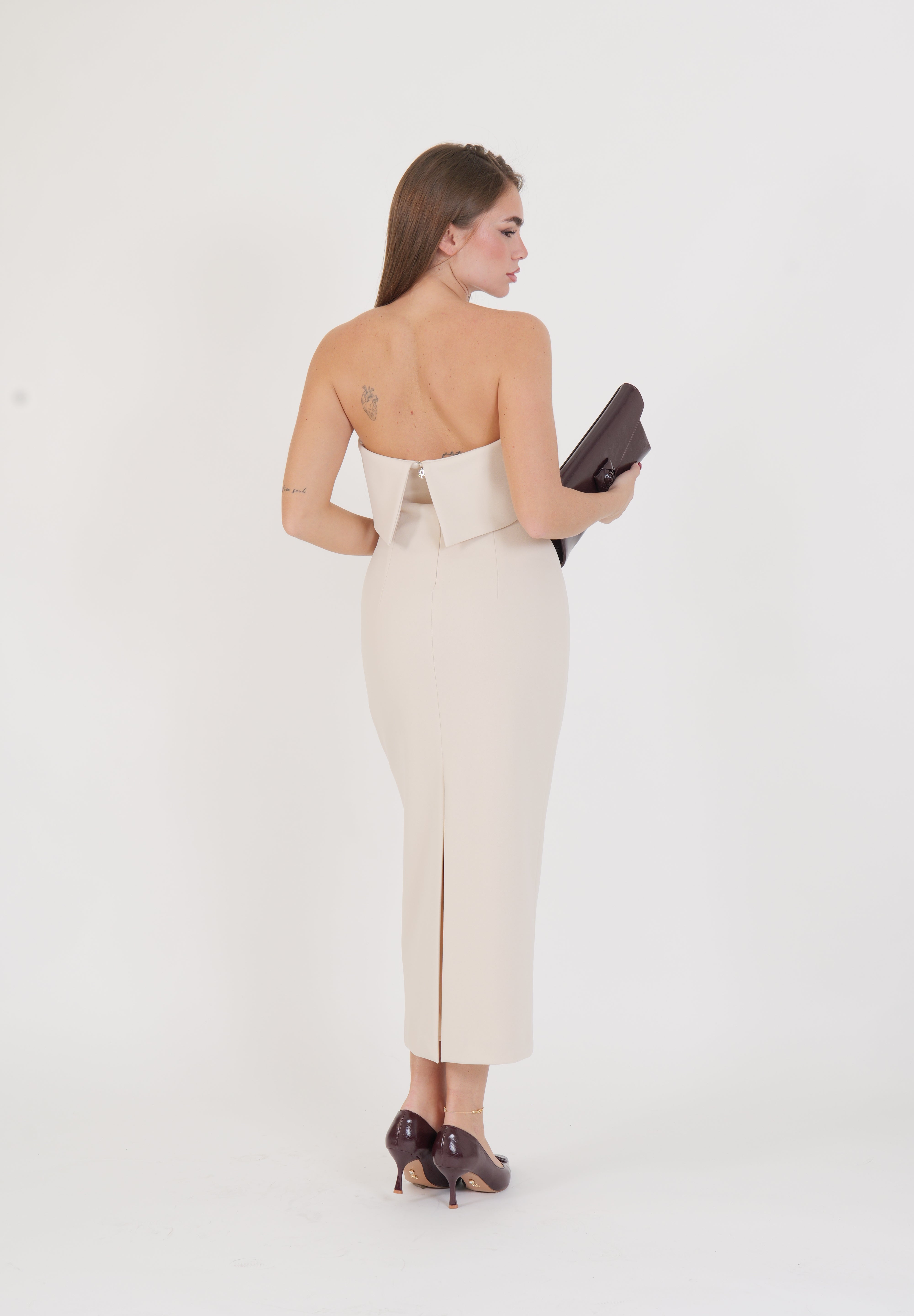 MIDI DRESS TARA ALMOND