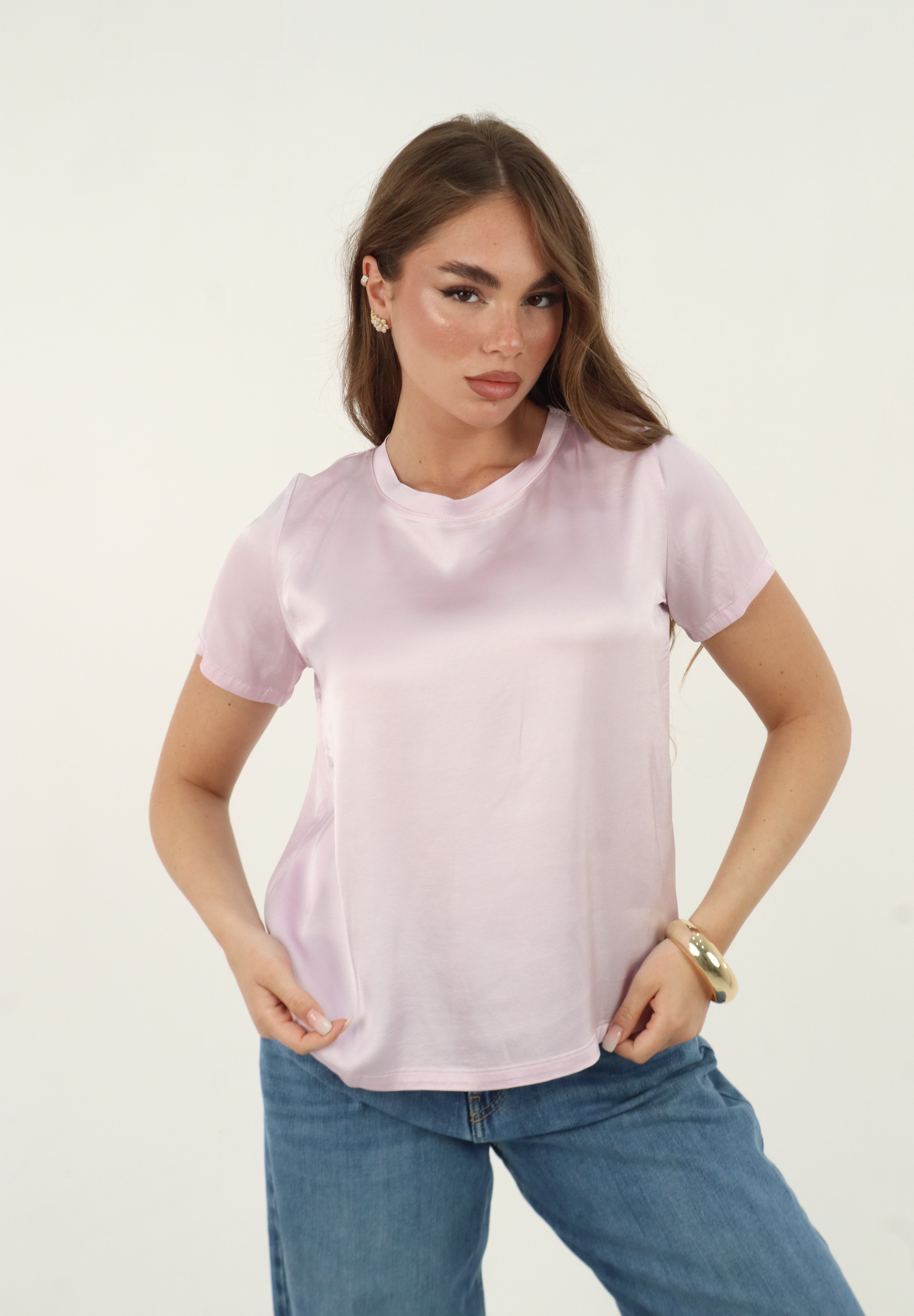 SHIRT SATIN PINK