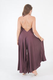 JUMPSUITE SATIN PRUGNA