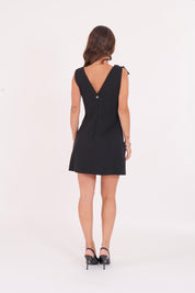 RIBBON DRESS TARA BLACK