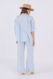 PANTALONE LINO CELESTE DIXIE