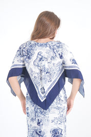 SHIRT FOULARD TOILE BLU