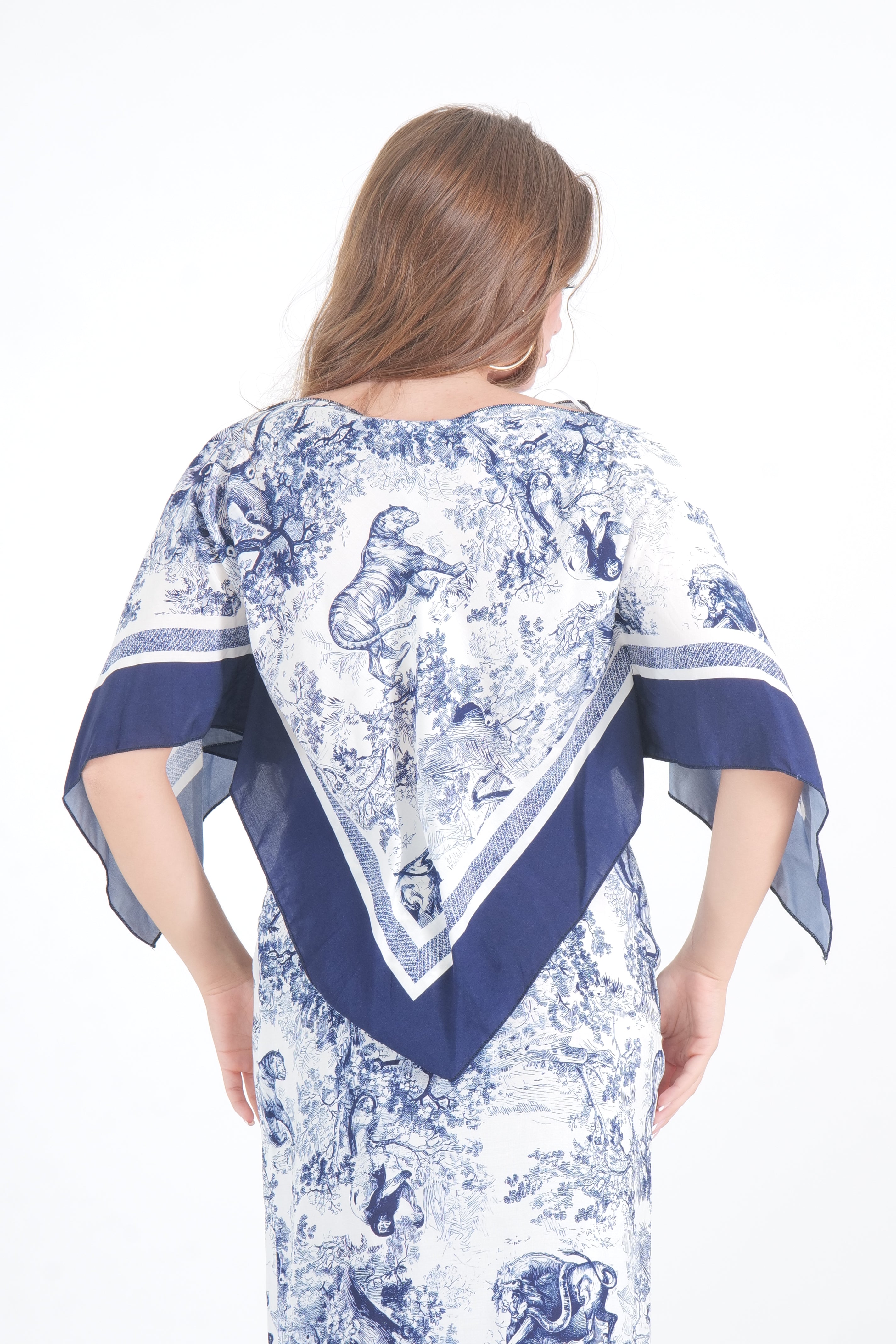 SHIRT FOULARD TOILE BLU