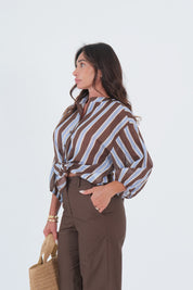 CAMICIA MUSSOLA MORO/AZZURRO