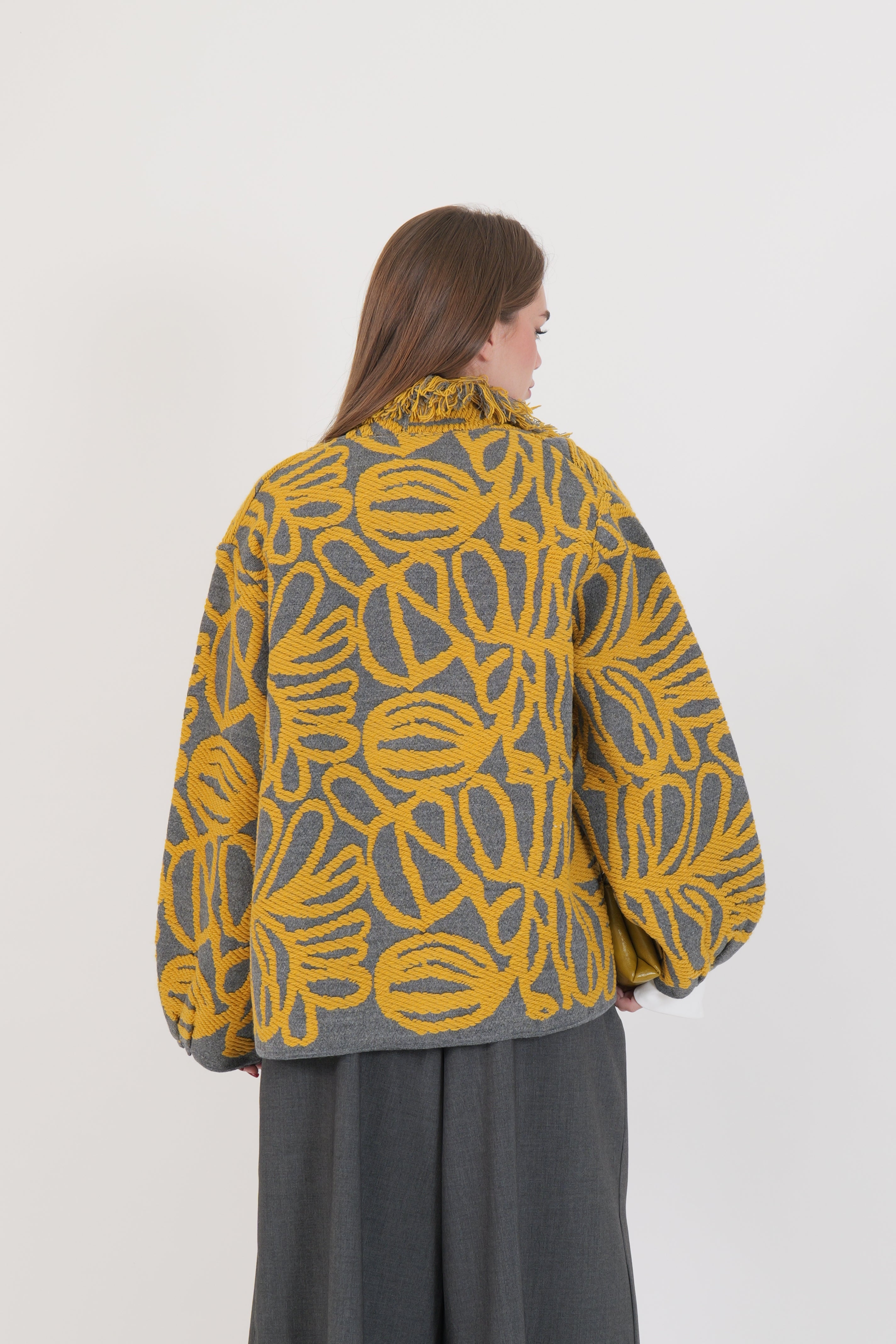 CARDIGAN DIXIE GIALLO/GRIGIO