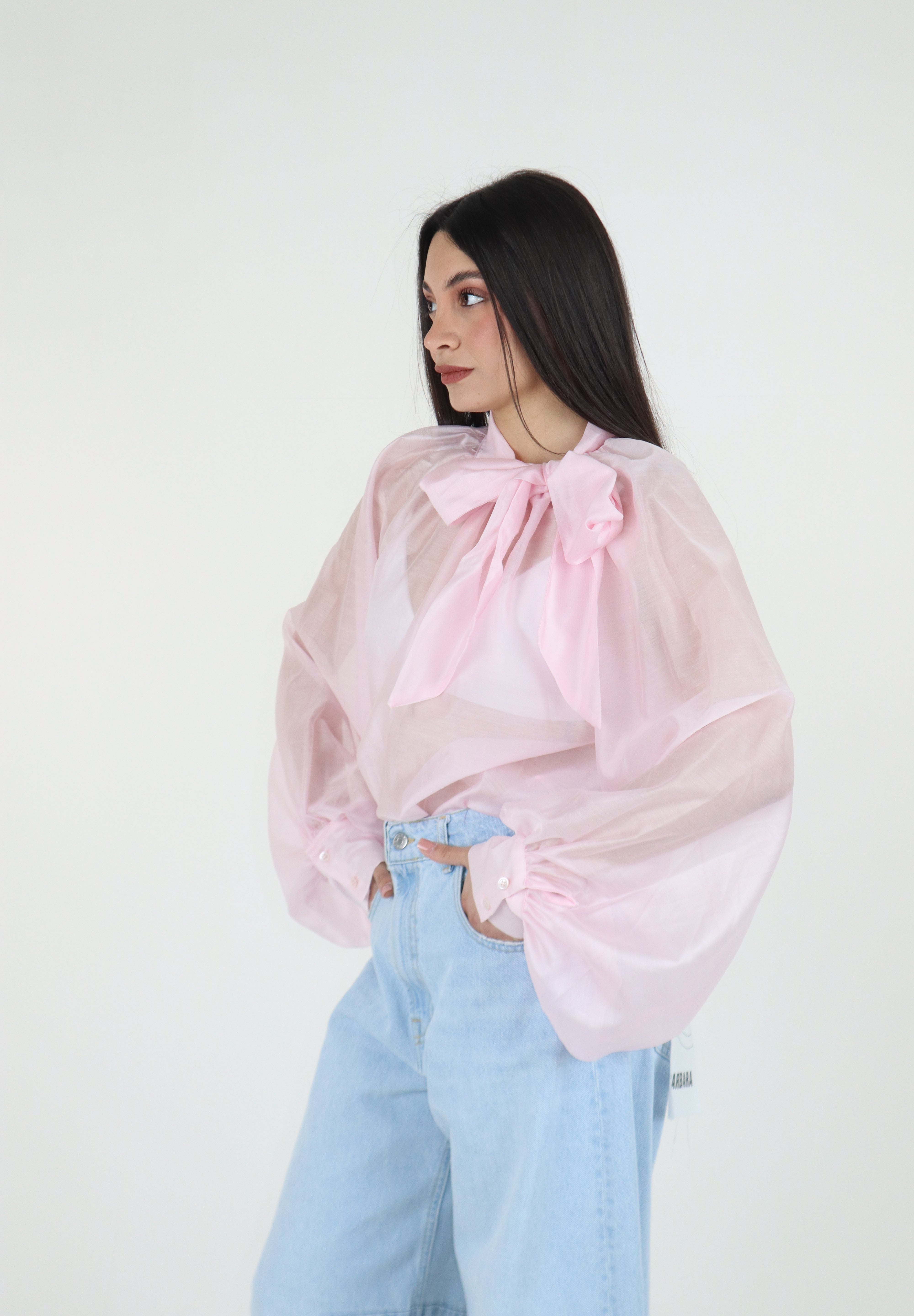 CAMICIA FIOCCO ROSA