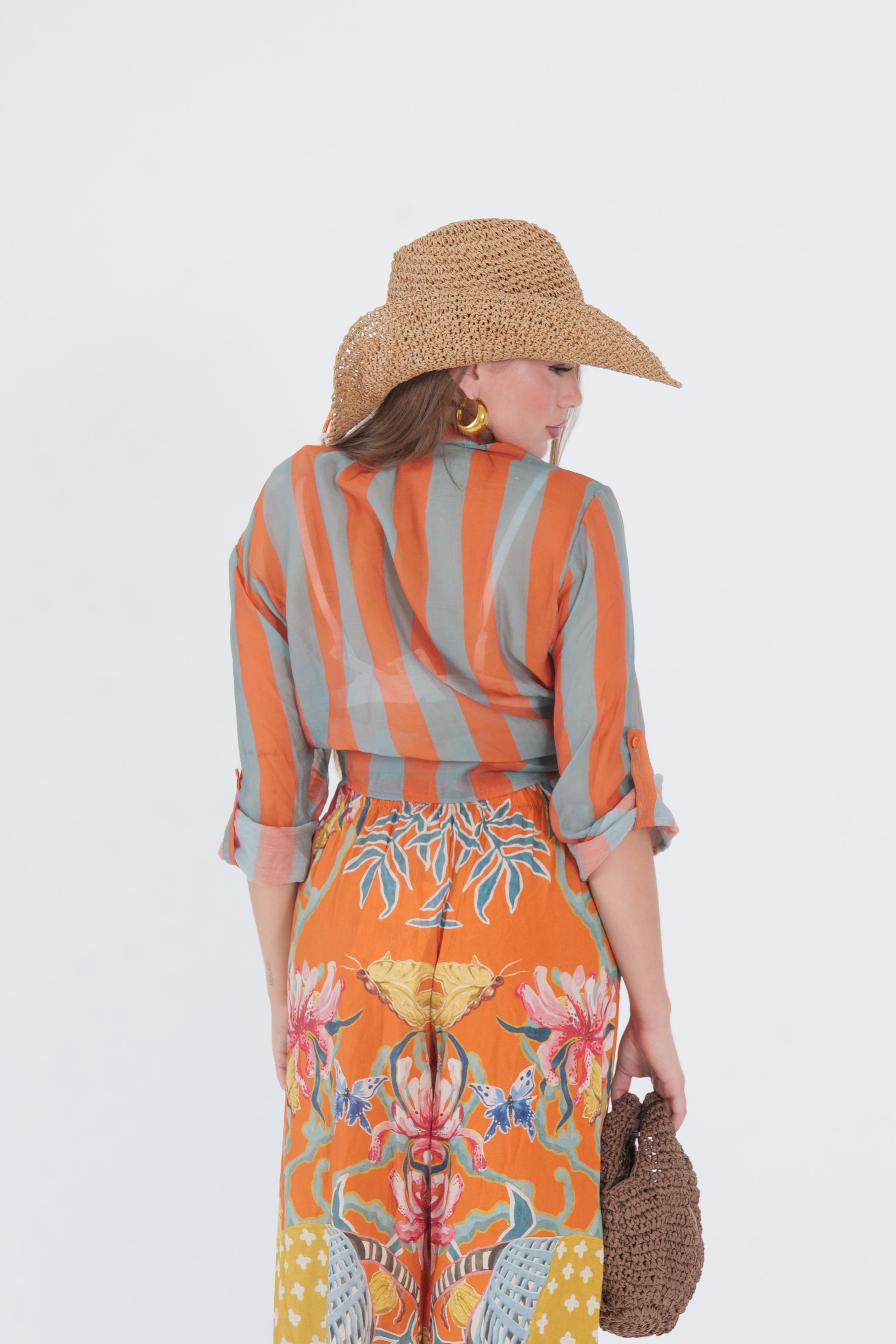 CAMICIA ECO RIGA ARANCIO/ZUCCHERO