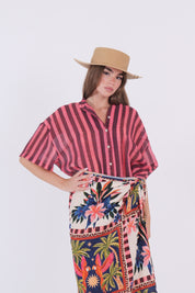 CAMICIA RIGHE MORO E FRAGOLA